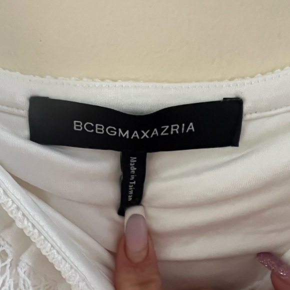 Bcbgmaxazria Tops Bcbgmaxazria Lace
Ruffle Off The Shoulder Bodysuit In... - Picture 6 of 6